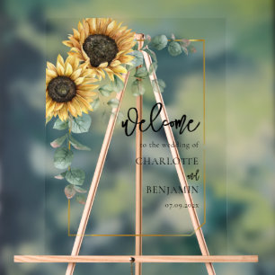 Sunflower Eucalyptus Floral Mariage Bienvenue