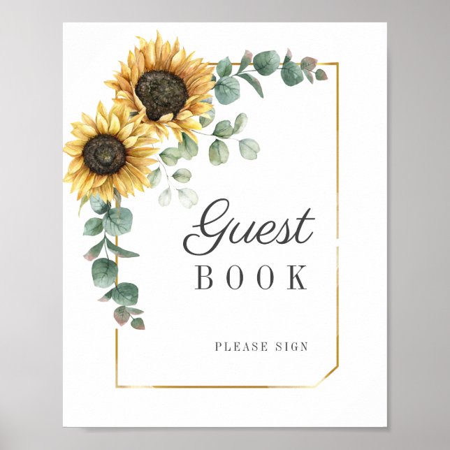 Sunflower Eucalyptus Foliage Bridal Shower Sign (Front)