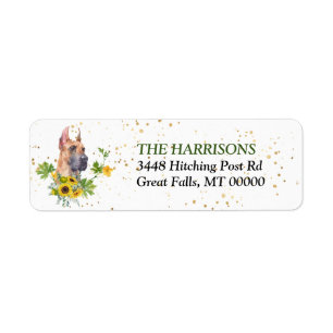 Sunflower Eucalyptus Great Dane Adresse de retour