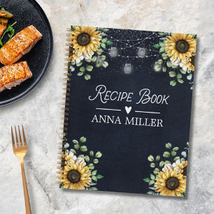 Sunflower Eucalyptus Light Black Recipe Book