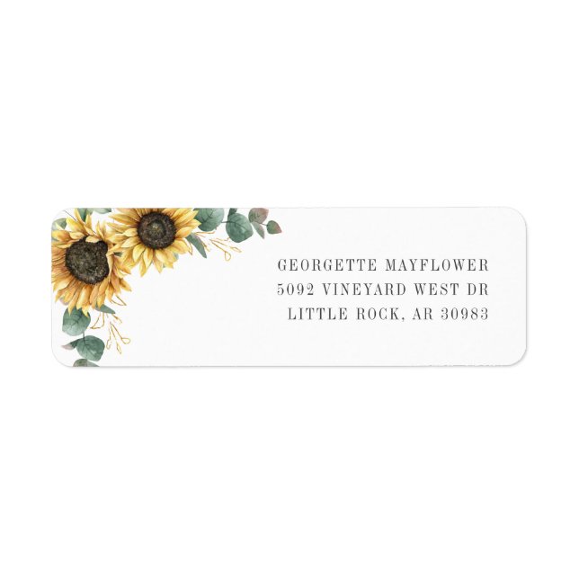 Sunflower Eucalyptus Moving Adresse de retour (Devant)