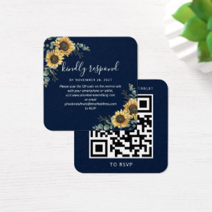 Sunflower Eucalyptus Site Mariage QR Code RSVP
