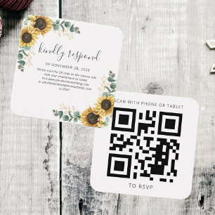 Sunflower Eucalyptus Site Mariage QR Code RSVP