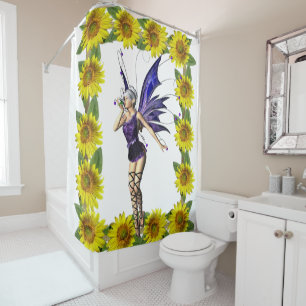 Sunflower Fairy Shower Curtain
