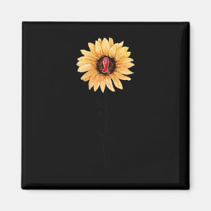 Sunflower FAITH Burgundy Ribbon Brain Aneurysm Awa Magnet
