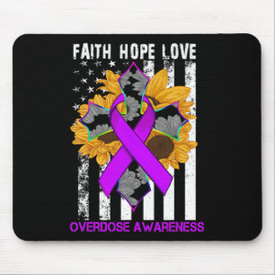 Sunflower Faith Hope Love Cross And Flag Overdose Mouse Pad