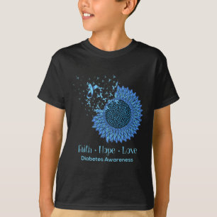 Sunflower Faith Hope Love Diabetes Awareness Diabe T-Shirt