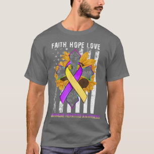 Sunflower Faith Hope Love For Autoimmune Hepatitis T-Shirt