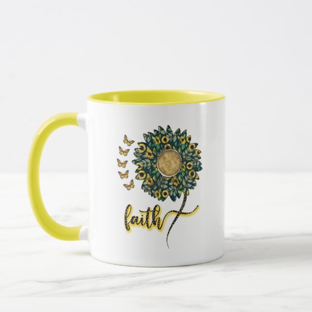 Sunflower Faith inspired Classic Mug, 11 oz Mug (Left)