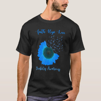 Sunflower Faith Love Diabetes Awareness Diabetic T-Shirt