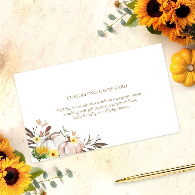 Sunflower Fall Wedding Custom Enclosure Card (Creator Uploaded)