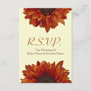Sunflower Fall Wedding RSVP Card