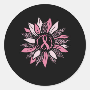 Sunflower Family Matching Breast Cancer Awareness Classic Round Sticker