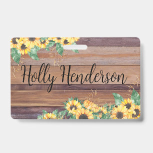 Sunflower Family Name Badge