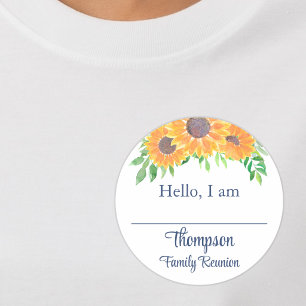 Sunflower Family Reunion Name Tag