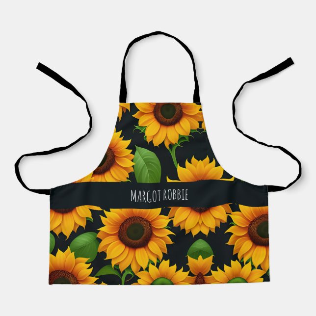 Sunflower Farm 3D Colourful Pattern Apron (Front)