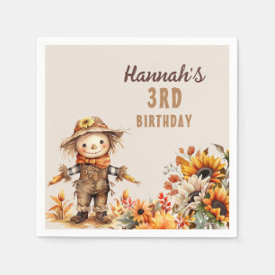 Sunflower Farm Scarecrow Birthday Napkin
