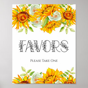 Sunflower favours please take one Poster