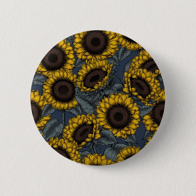 Sunflower field 2 2 inch round button (Front)