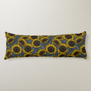Sunflower field 2 body pillow