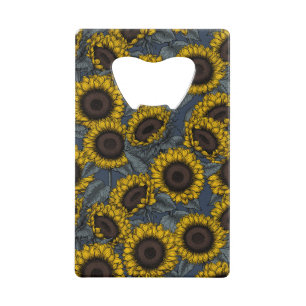 Sunflower field 2 credit card bottle opener