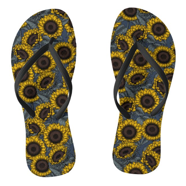 Sunflower field 2 flip flops (Footbed)