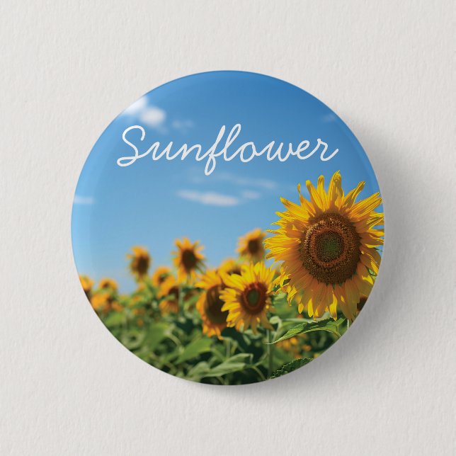 Sunflower field  2 inch round button (Front)