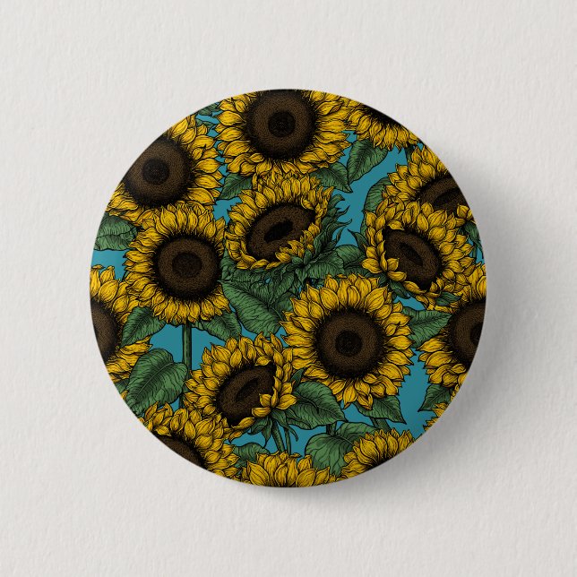 Sunflower field 2 inch round button (Front)