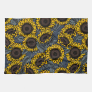 Sunflower field 2 kitchen towel