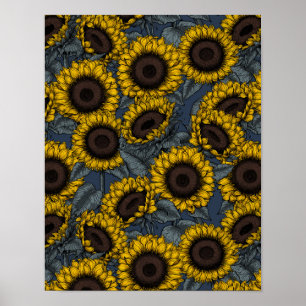 Sunflower field 2 poster