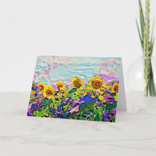 Sunflower Field Art Note Card