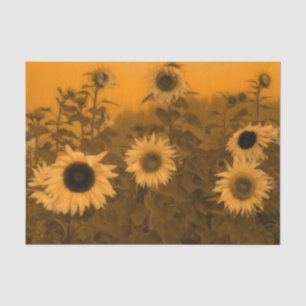 Sunflower Field Art Sunset Vintage Yellow Garden Tissue Paper