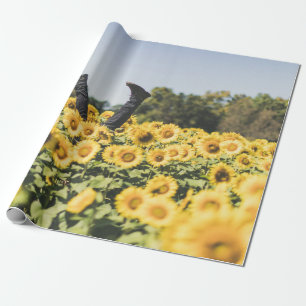 Sunflower field at daytime wrapping paper