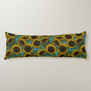 Sunflower field body pillow