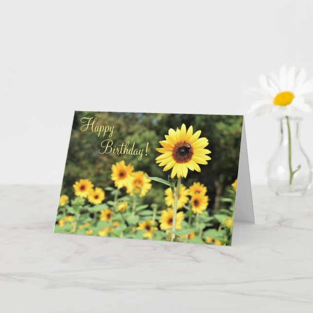 Sunflower Field Bonne carte de voeux d'anniversair (Petite plante)