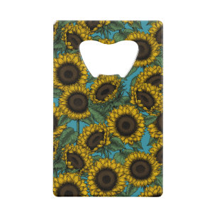 Sunflower field credit card bottle opener