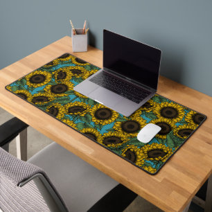 Sunflower field desk mat