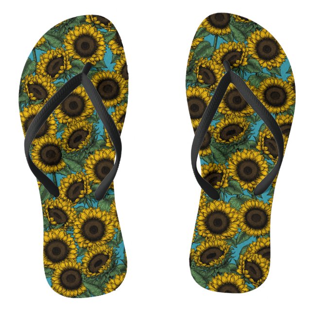 Sunflower field flip flops (Footbed)