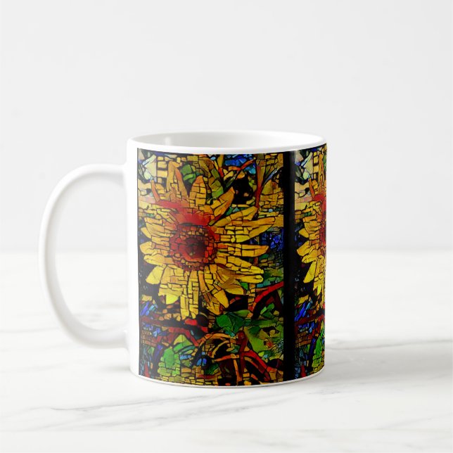 Sunflower field in A.I. enhanced photo Coffee Mug (Left)