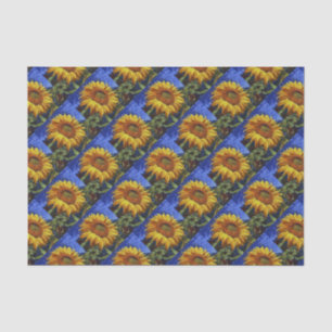 Sunflower Field In Colourful Artistic Style Tissue Paper