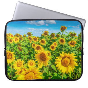 Sunflower field in summer sunny day. Picturesque l Laptop Sleeve