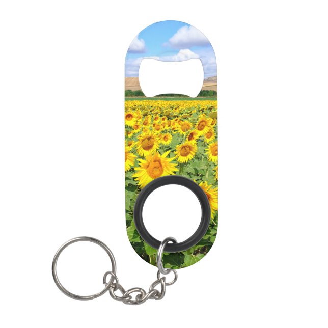 Sunflower field keychain bottle opener (Front)