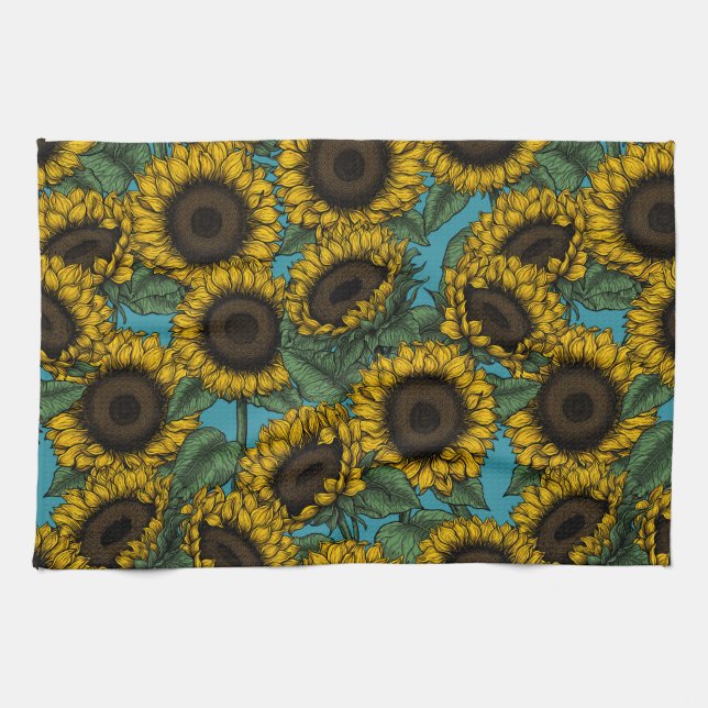 Sunflower field kitchen towel (Horizontal)