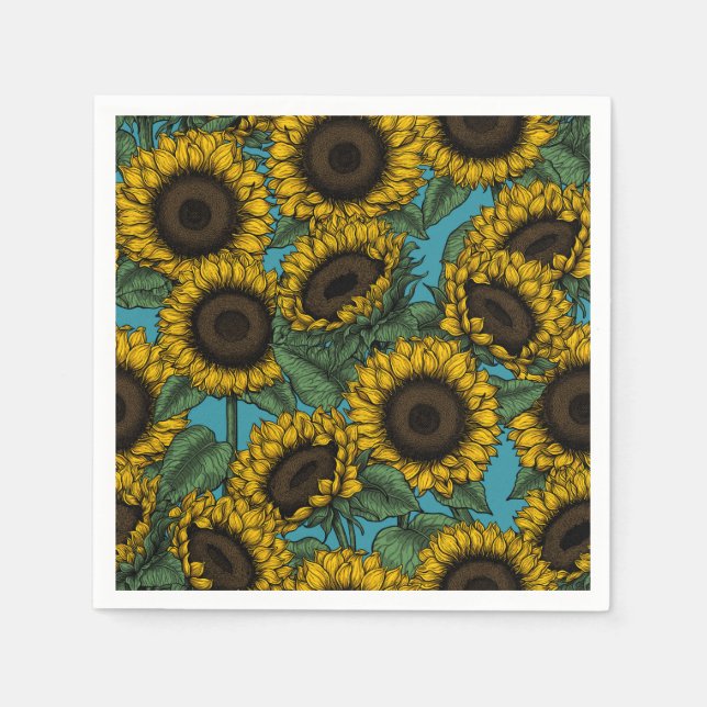 Sunflower field napkin (Front)