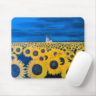 Sunflower Field Painting by Alfred Fox Mouse Pad