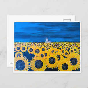 Sunflower Field Painting by Alfred Fox Postcard