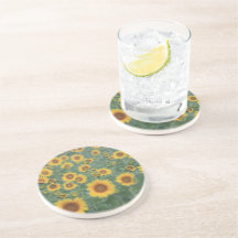 Sunflower Field Sandstone Coaster
