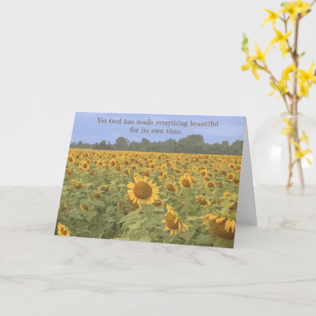 Sunflower Field Scripture Note Card (Yellow Flower)