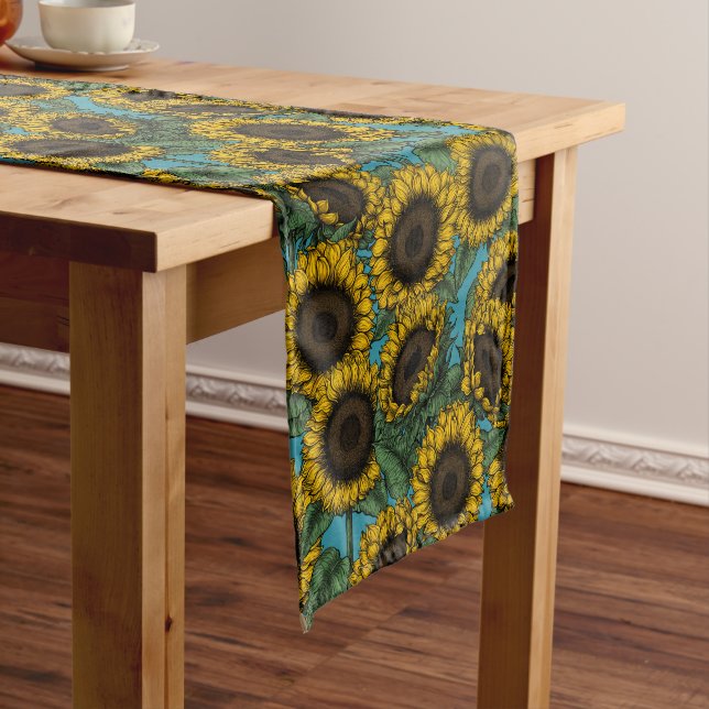 Sunflower field short table runner (In Situ)