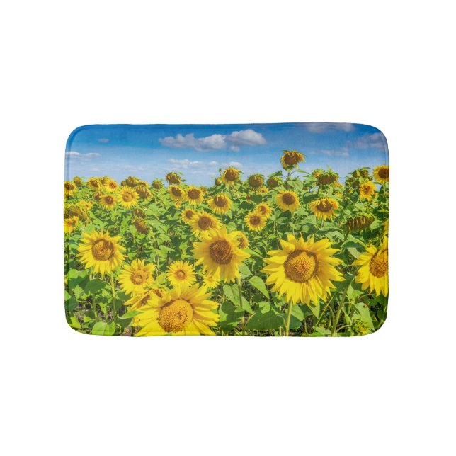 Sunflower field, summer sunny day. bath mat (Front)